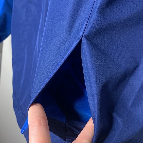 Eddie Bauer Hooded Light Fall Jacket Blue Double Zipper Rain Coat Kids L 14/16 - Picture 7 of 16